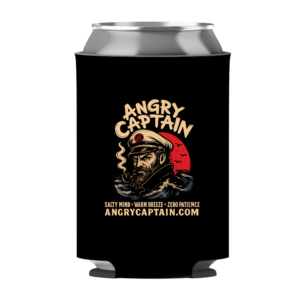 Angry Captain Regular Can Black Koozie