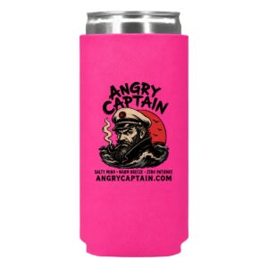 Angry Captain Slim Pink Koozie