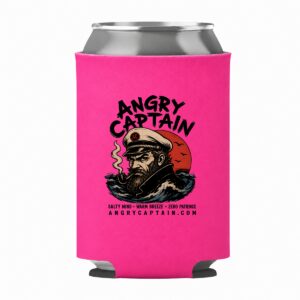 Angry Captain Regular Can Pink Koozie